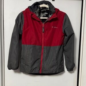 Eddie Bauer Kids' Bold Red and Charcoal Raincoat